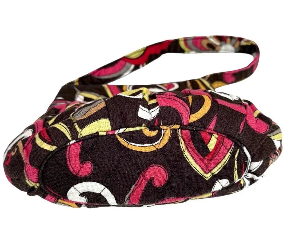 VTG Vera Bradley Hanna Puccini SHOULDER BAG HANDBAG Mini Purse 8x6.5 Pink Brown - Image 5