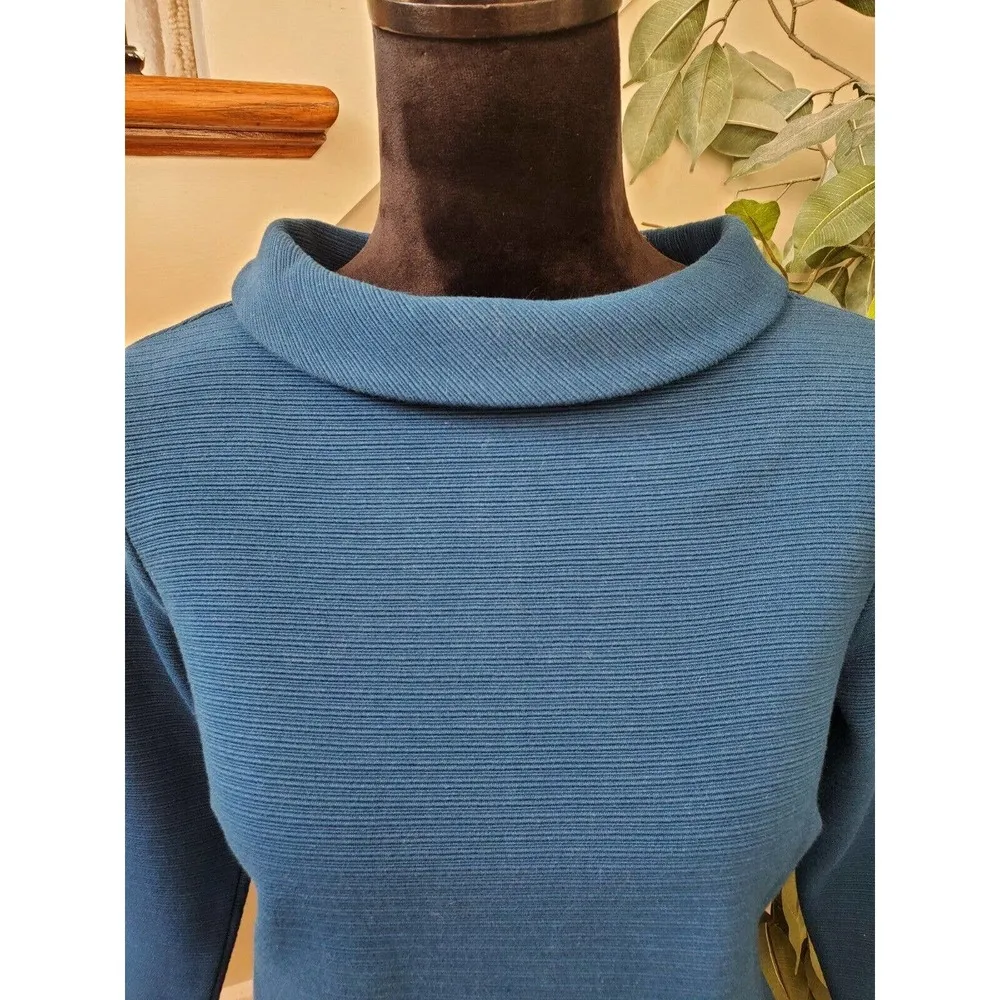 Talbots Women's Blue Cotton Turtle Neck Long Sleeve Casual Top Shirt Size Small - Image 3