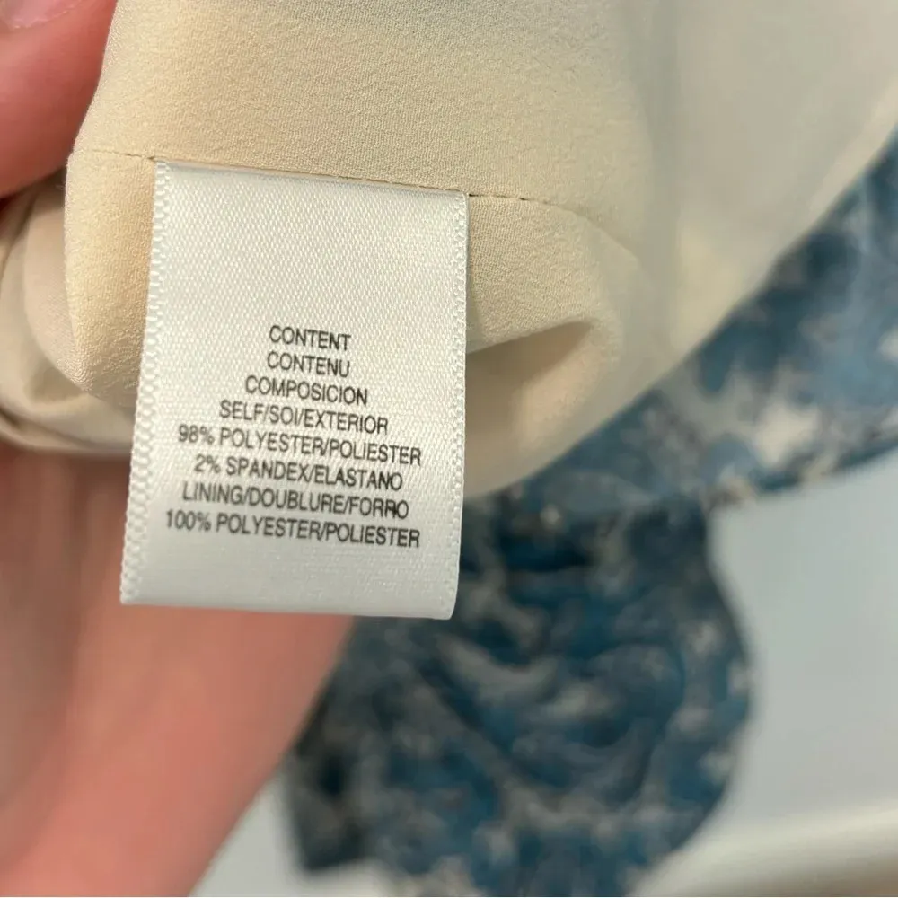 WAYF Michelyne Blue Paisley Mini Dress One Shoulder Ruffled Ruched Formal NWT - Image 14