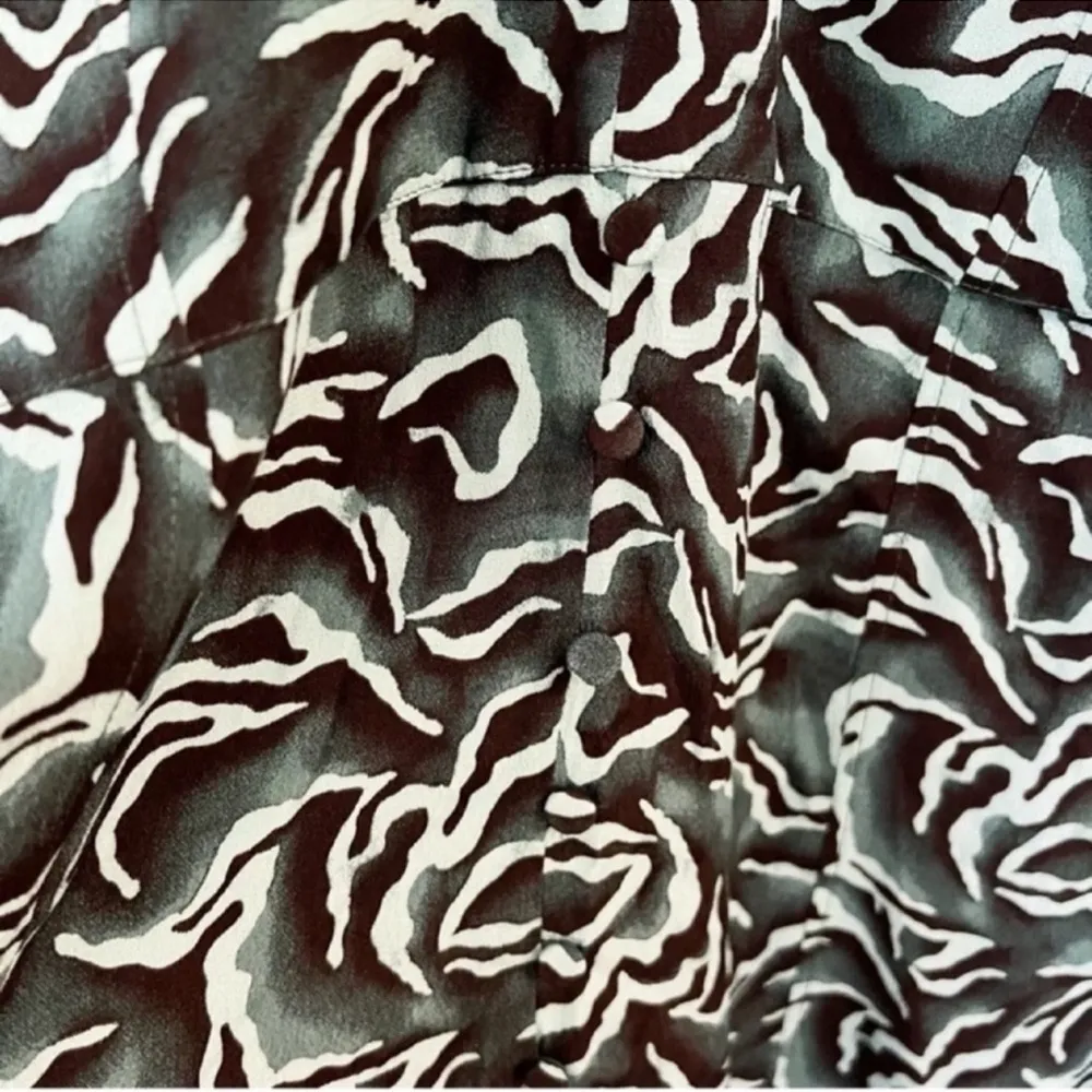 Whistles Asos Watercolour Zebra Print Dress Button Front V - Image 2