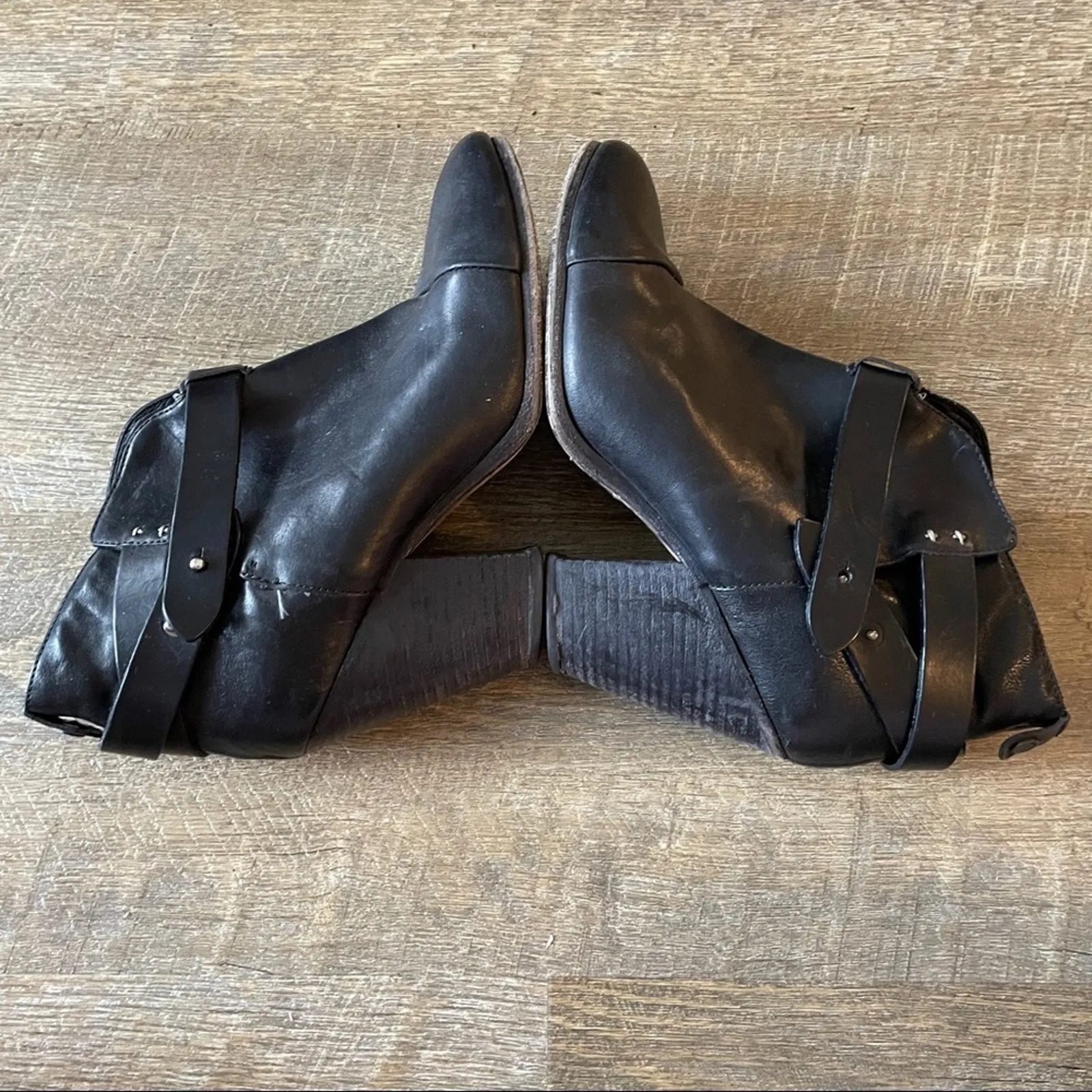 Rag & Bone Harrow Black‎ Leather Ankle Boots Sz 40 - Image 3