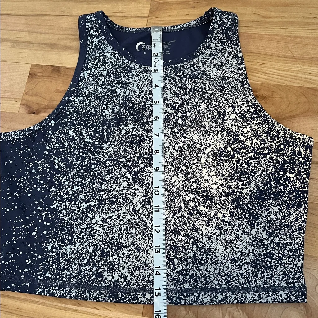 ZYIA Active Women's Grey/Purple Speckled Crop Tank Top XL - Image 6