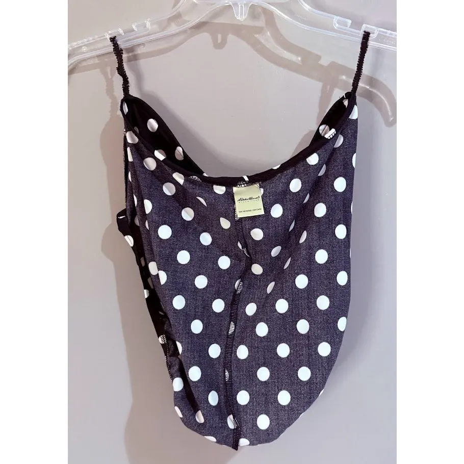 Eddie Bauer  Black White Polka Dot High Cut Cheeky Bikini - Size 16 - Image 10