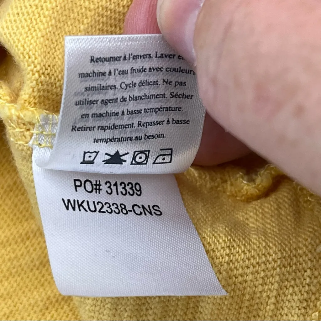 Faherty 100%‎ Organic Cotton Yellow Short Sleeve Shirt Womens XL La Grande-Motte - Image 4