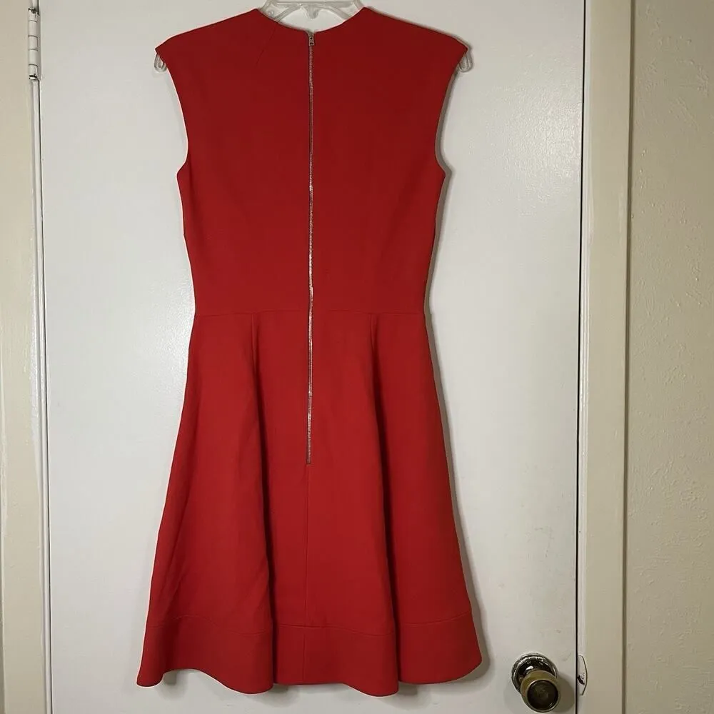 NWOT VICTORIA BECKHAM red orange sleeveless a line mini flare dress size US 6 - Image 7