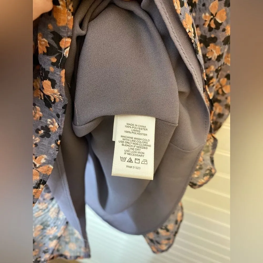 1. State Purple Multicolor Floral Long Sleeve Wrap Dress - Image 9