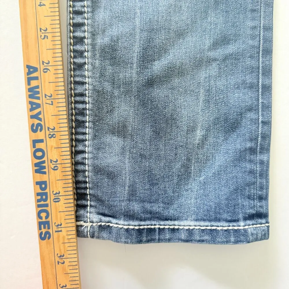 Miss Me Signature Straight Jeans Embellished Low Rise Stretch Rhinestone Sz 28 - Image 6