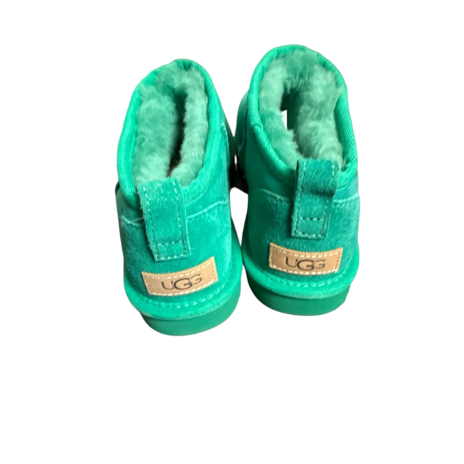 Ugg Classic Ultra Mini Emerald Green Suede Sheepskin Booties Women’s Size 8 - Image 4