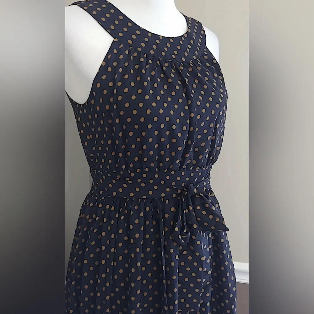 Black & Brown Dot with Floral Print Modcloth Halter Dress by Lace & Mesh Medium - Image 2