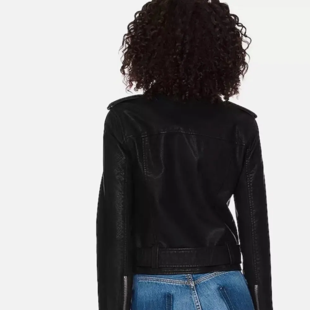 NWT Pistola Tracy Faux Leather Moto Jacket in Black READ - Image 4