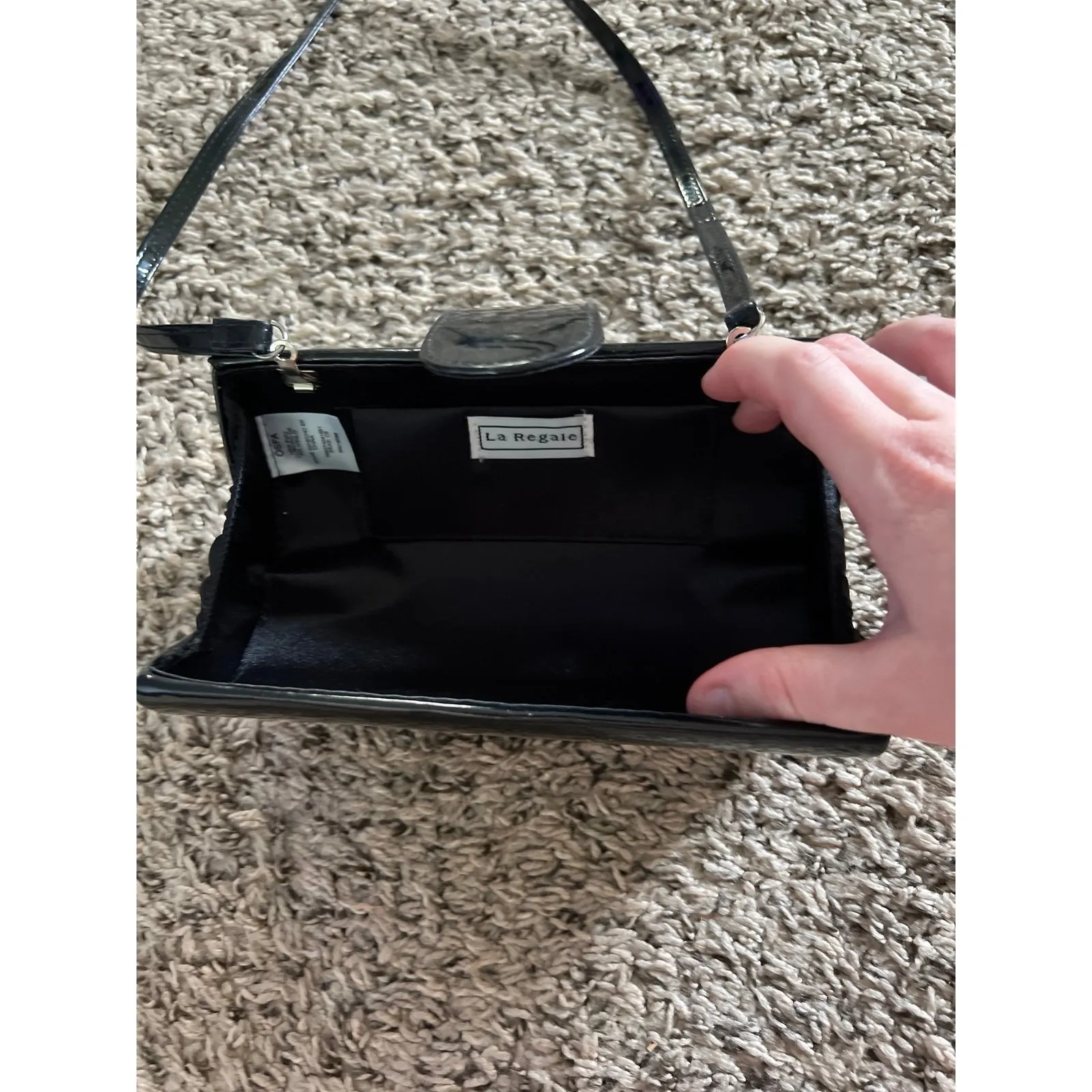 La Regale Black small  shoulder purse 8"x4"‎ - Image 3