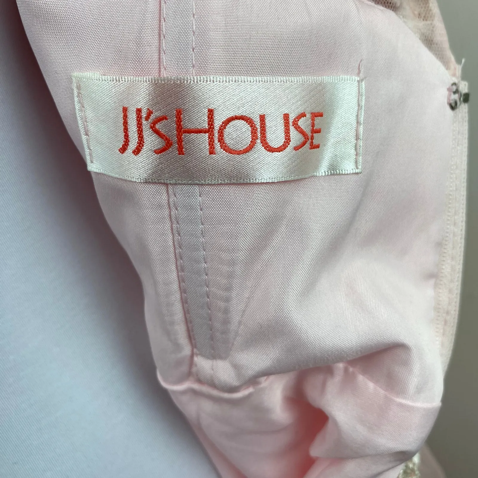 Jj’s House Blushing Pink Applique Lace Cap Sleeve Fit Flare Swing Dress Size 10 - Image 10