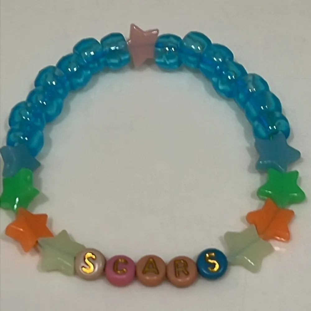 Kandi Swiftie glow in the dark festival concert bracelet SCARS, one of a kind - Image 3