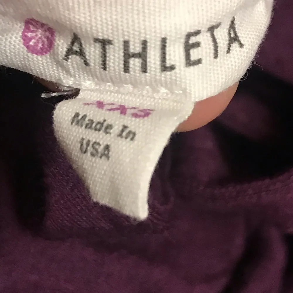 Athleta Cross Back Sweatshirt Dress Plum Purple - Image 6