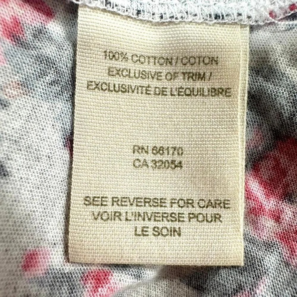 FREE PEOPLE White Pink Floral V Neck Babydoll Tank Top Womens S Y2K 2000s Boho - Image 7