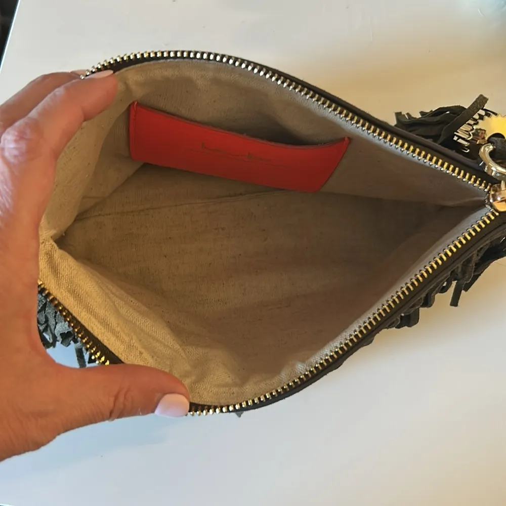 India Hicks suede Dougal fringe clutch - Image 9