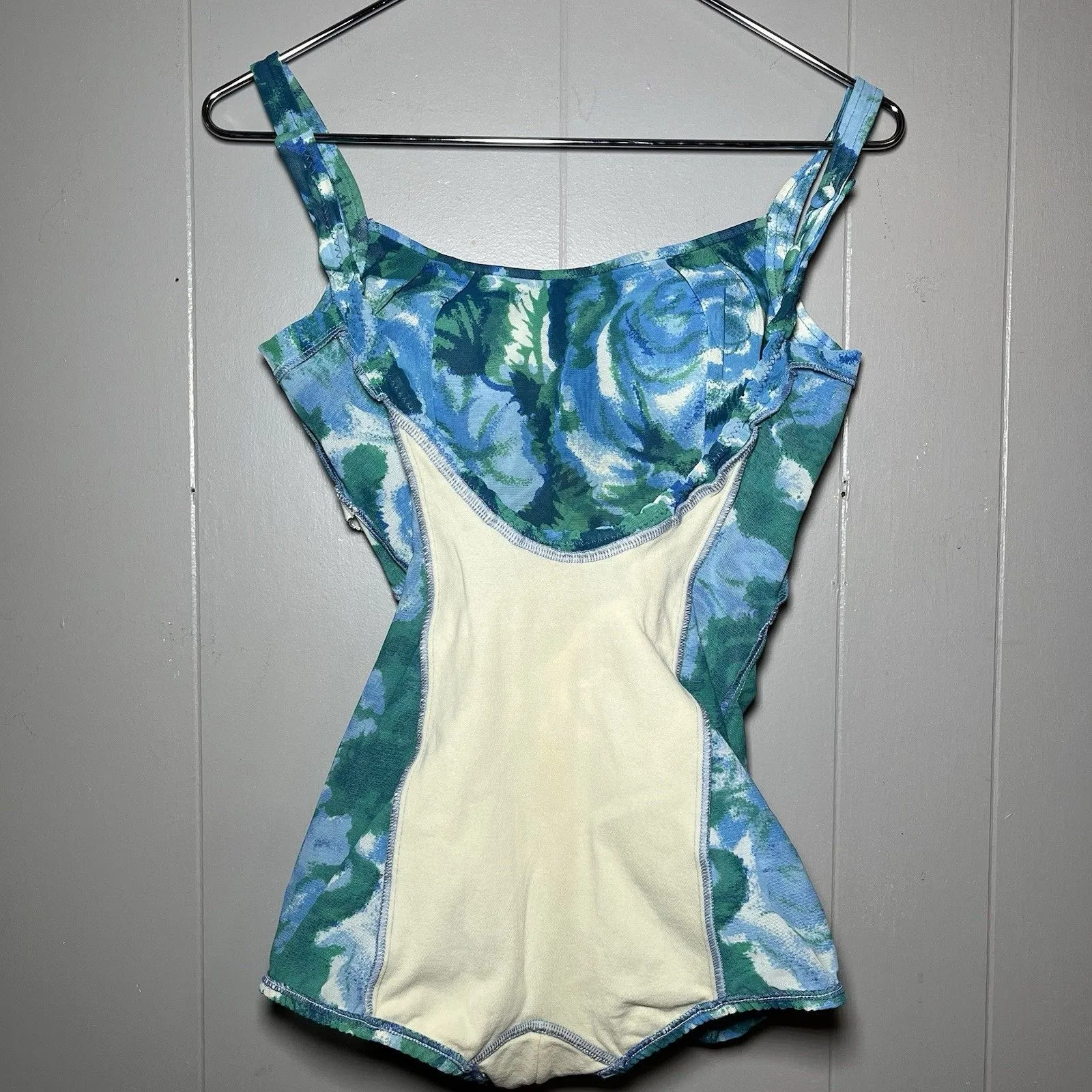VTG 50s Jantzen Swimsuit One Piece Womens Floral Size 14 Pin Up - Image 10