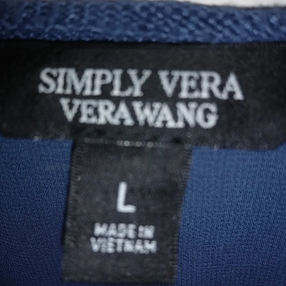 Simply Vera Wang L Slate Blue Sweater Size L - Image 3