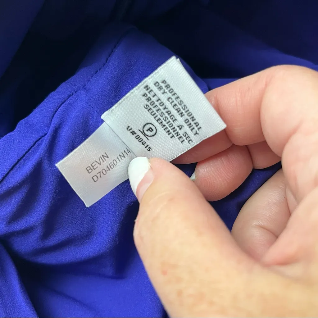 Diane Von Furstenberg Bevin Royal Blue Sheath‎ Ruched Dress Womens Size 12 *FLAW - Image 3