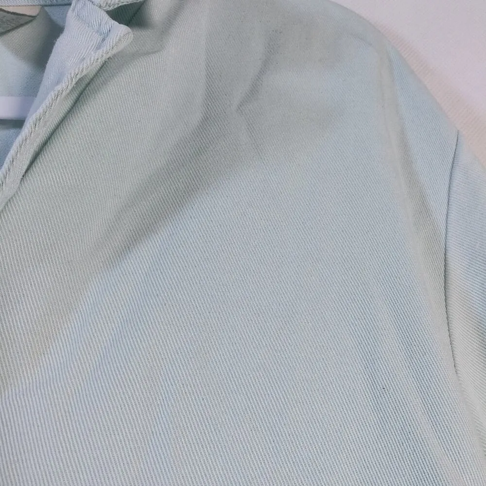 J. Jill Teal Lyocell Casual Jacket Minimalist Simple Size L Blue Size L - Image 6