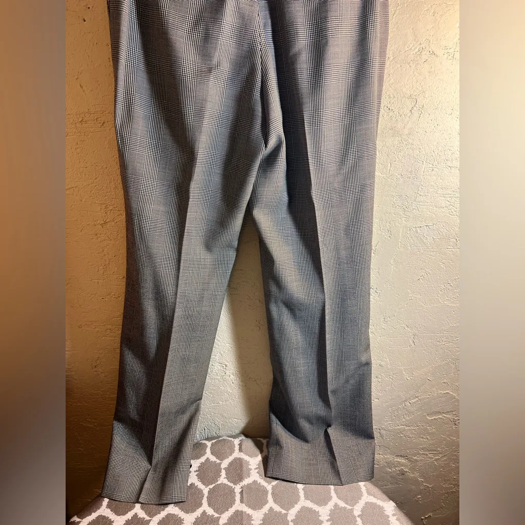 Brooks Brothers Trousers Black White Plaid Houndstooth 100% Wool lined pockets 4 - Image 10