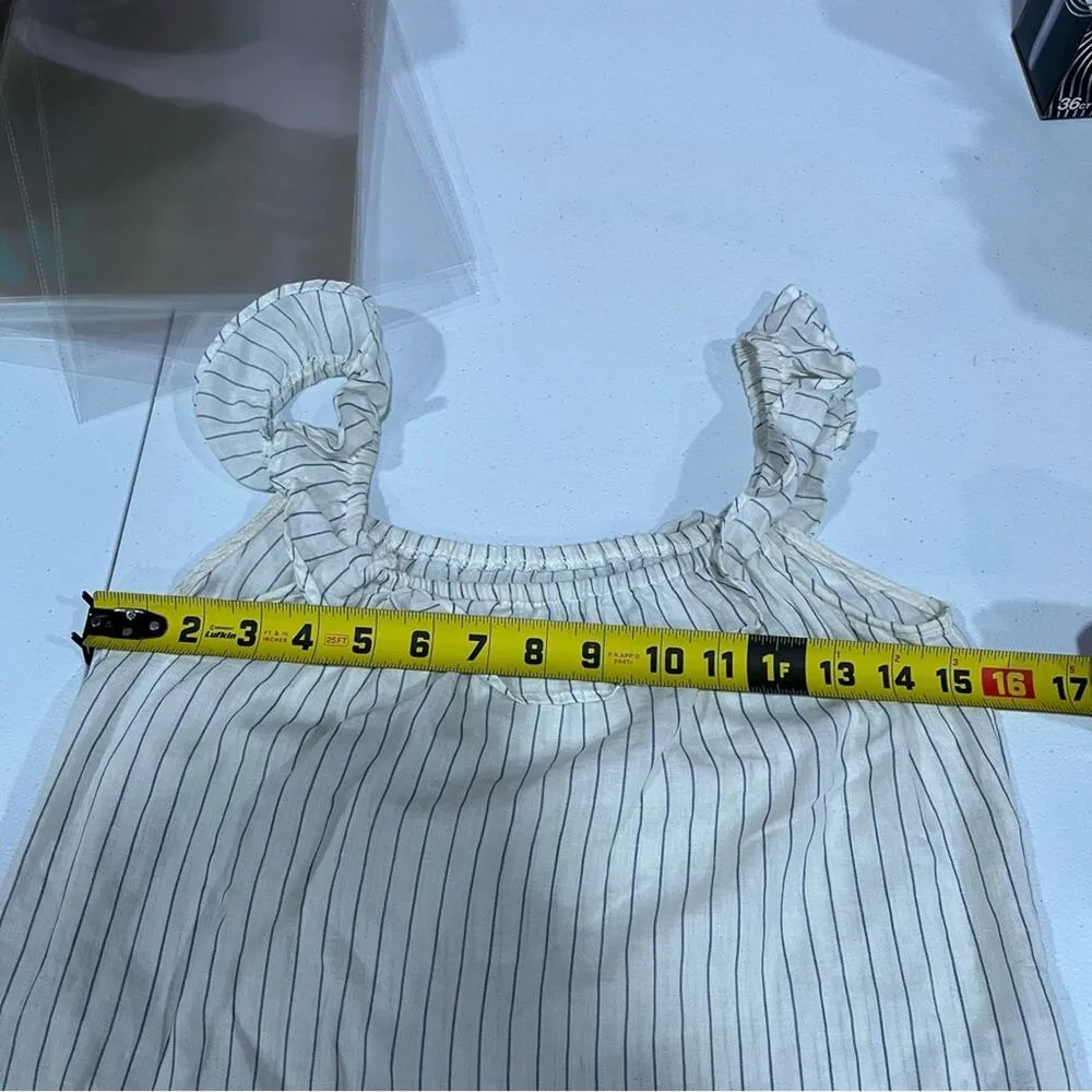 Reformation Stripe Lightweight Tank Top Ruffle Sleeve - Image 6