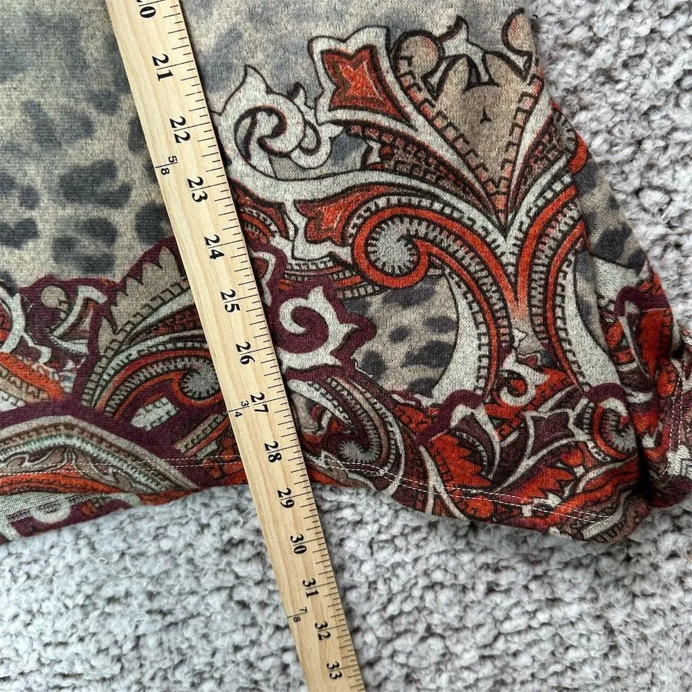 One World Women's‎ 2XL Paisley Embellished Tunic Multicolor Lagenlook Artsy Boho - Image 7