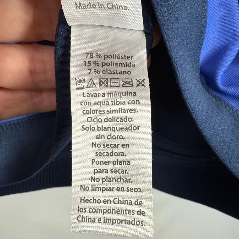 Crane Sport Bra Padded Wireless Size Large 38B/C Blue - Image 4