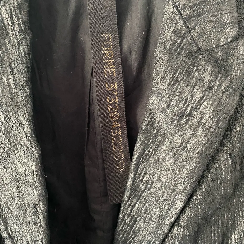 Forme 3’3204322896 Factory of Faith Italy Black Long Crinkle blazer 40 US Small - Image 8
