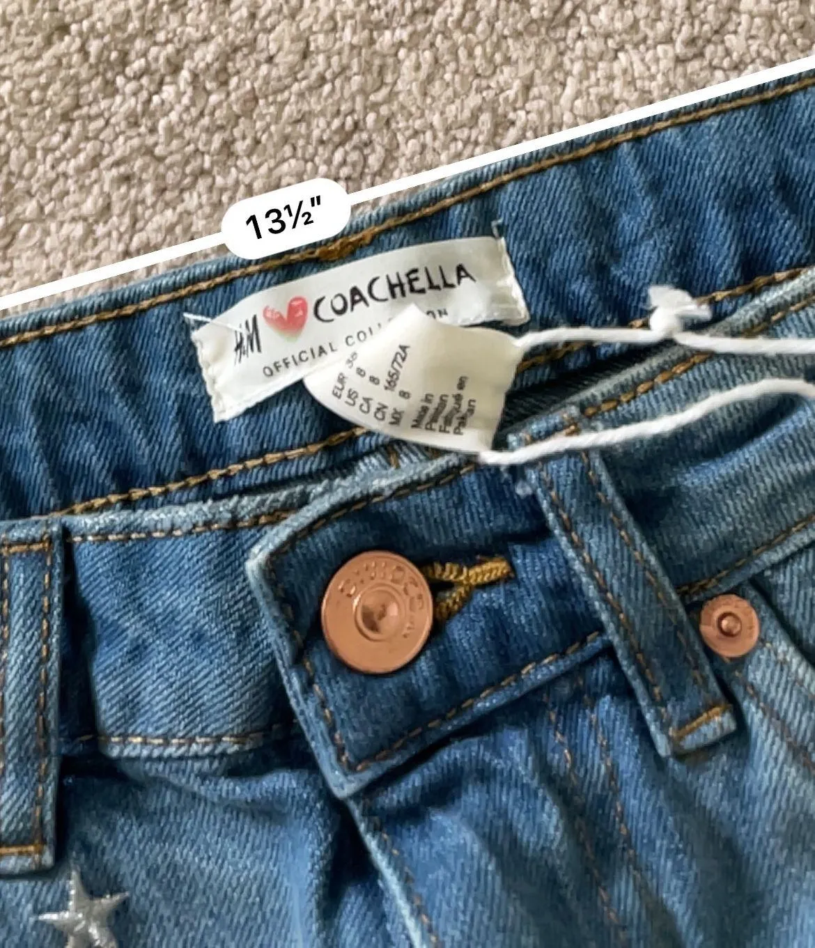 X Coachella Star Print Jean Shorts - Image 6