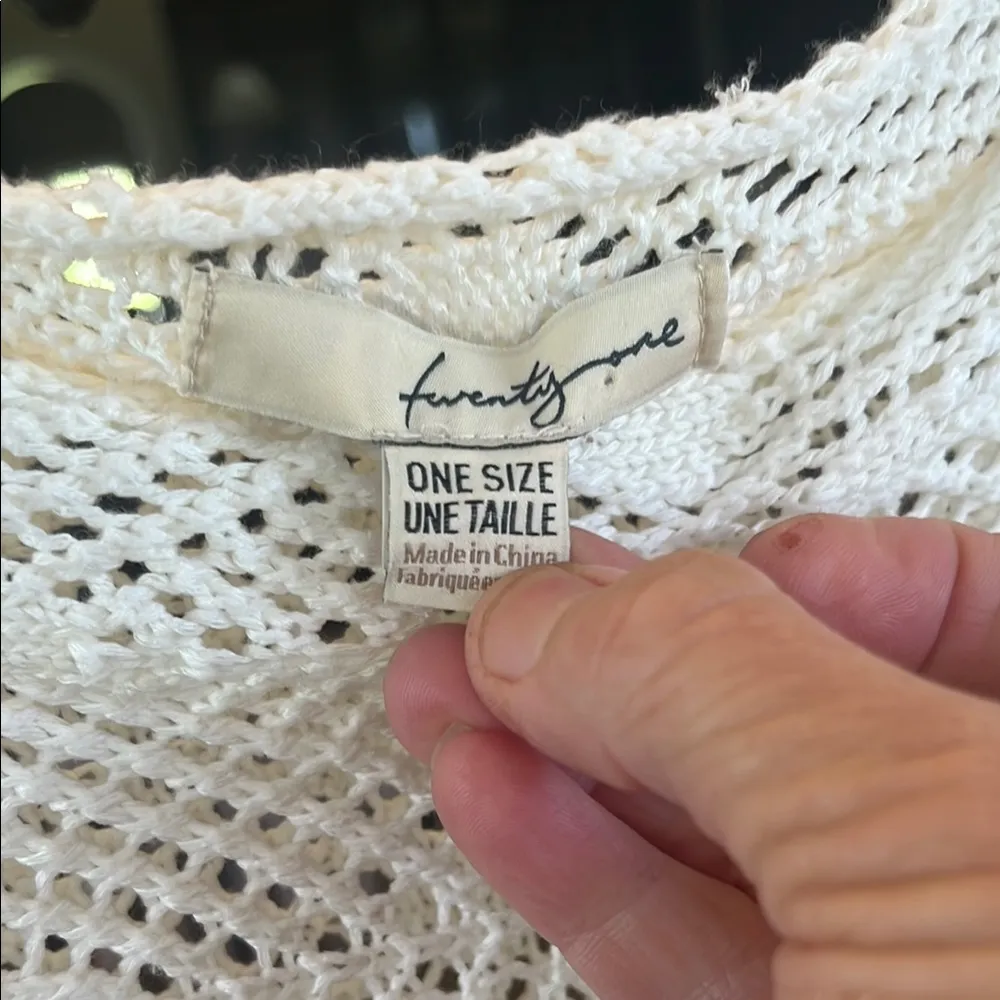 Forever 21 Off White Crochet Lace Sweater - Image 2