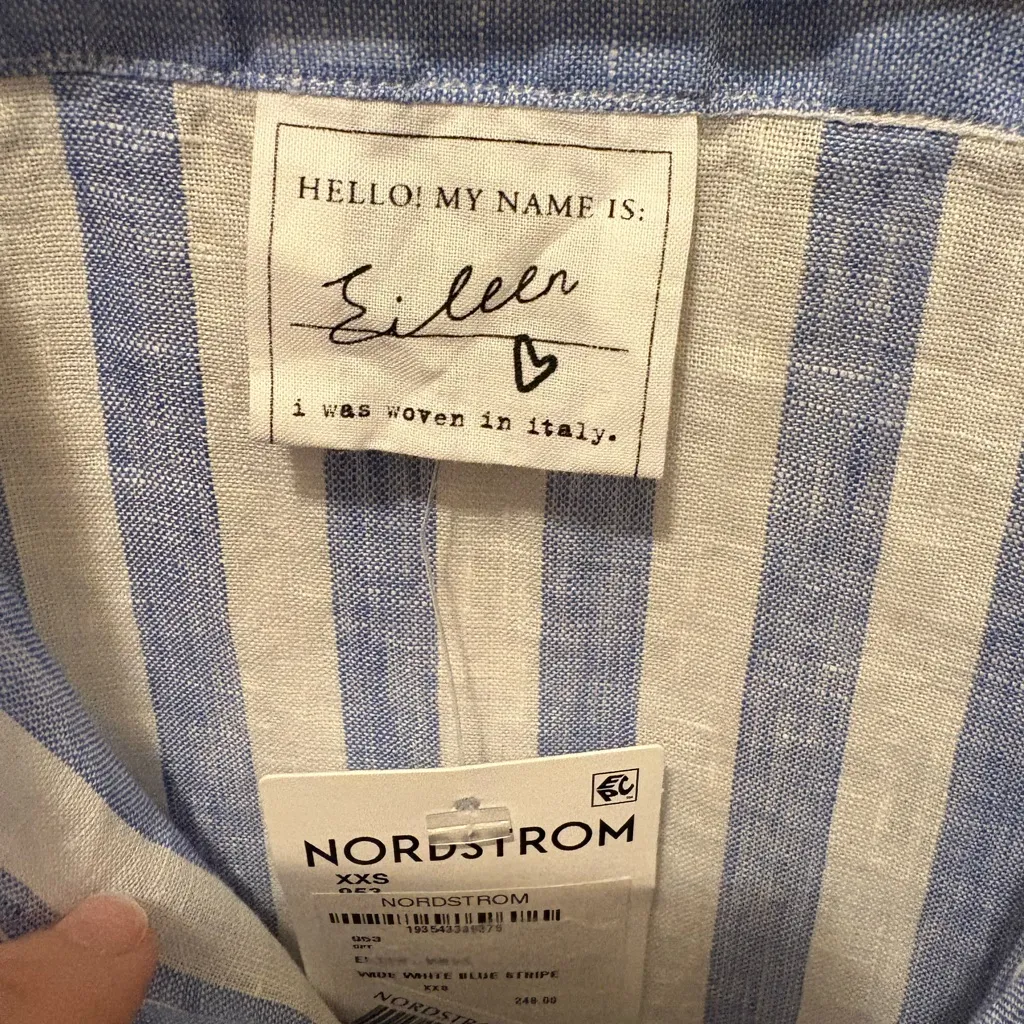 NWT Frank & Eileen 100% linen Eileen style button down sz XXS oversized‎ - Image 3