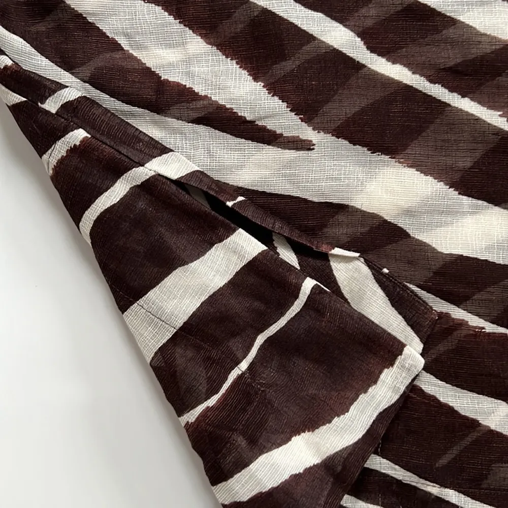 Kate spade Brown and Cream Animal Print Silk Blenf Dress Small - Image 5