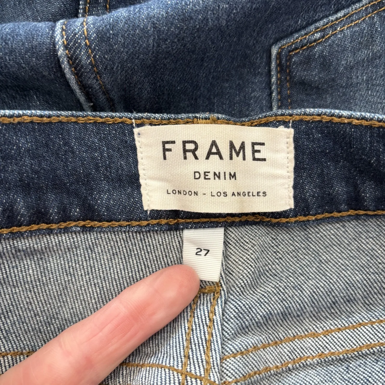 Frame‎ Le High Straight Jeans Womens 27 Blue Dark Wash Denim Stretch V Classic - Image 7