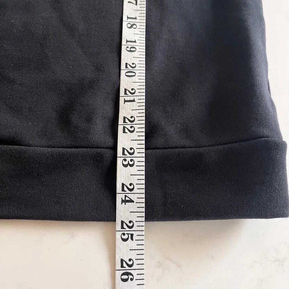 Escada Sport Solid Black Long Sleeve Ruffled Crewneck Pullover Sweatshirt Size S - Image 6