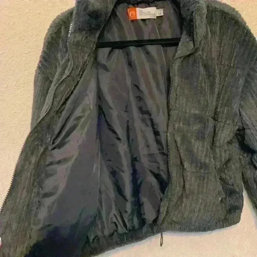 Grey The American Outdoorsman jacket sz M soft cozy warm chunky cropped casual Gray Size M - Image 9