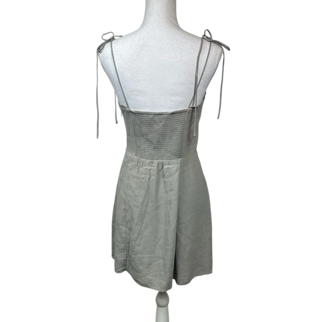Aritzia Wilfred Fable Sweetheart Bustier Ruffled Neckline Mini Dress Gray Size 4 - Image 5