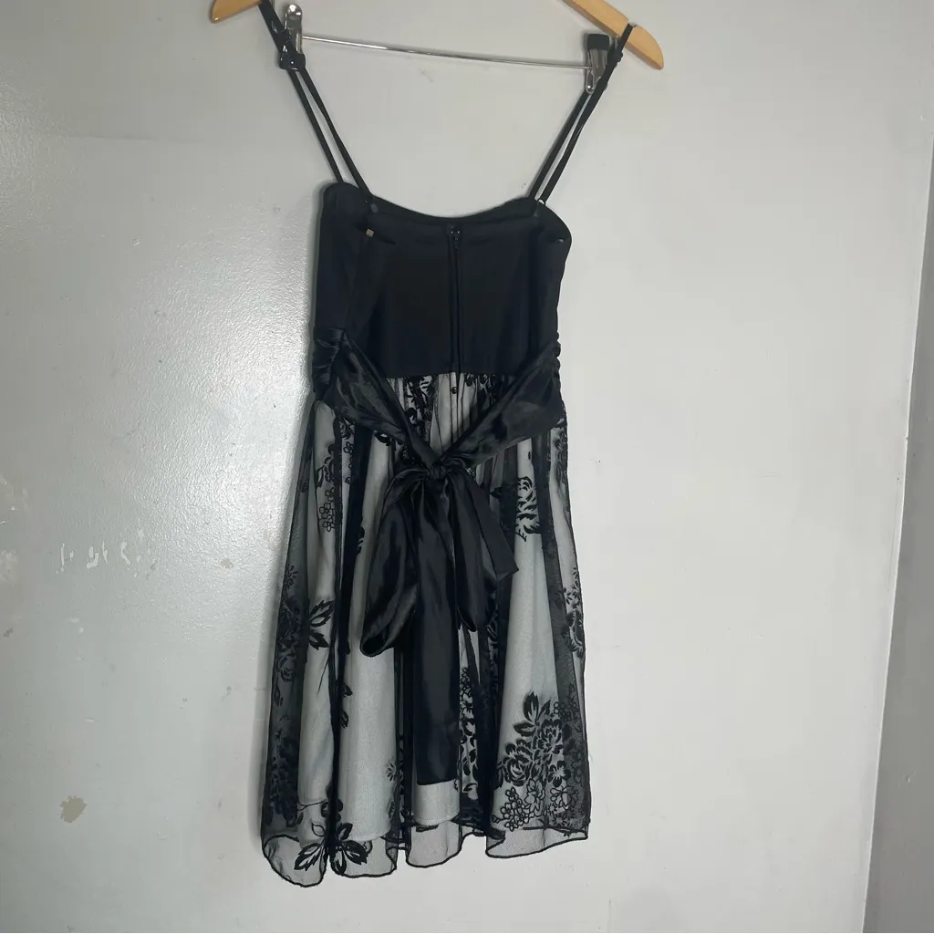 Trixxi Womens Y2K Babydoll Mini Dress Size 5 Fairy Grunge Formal HOCO Event‎ Black - Image 3