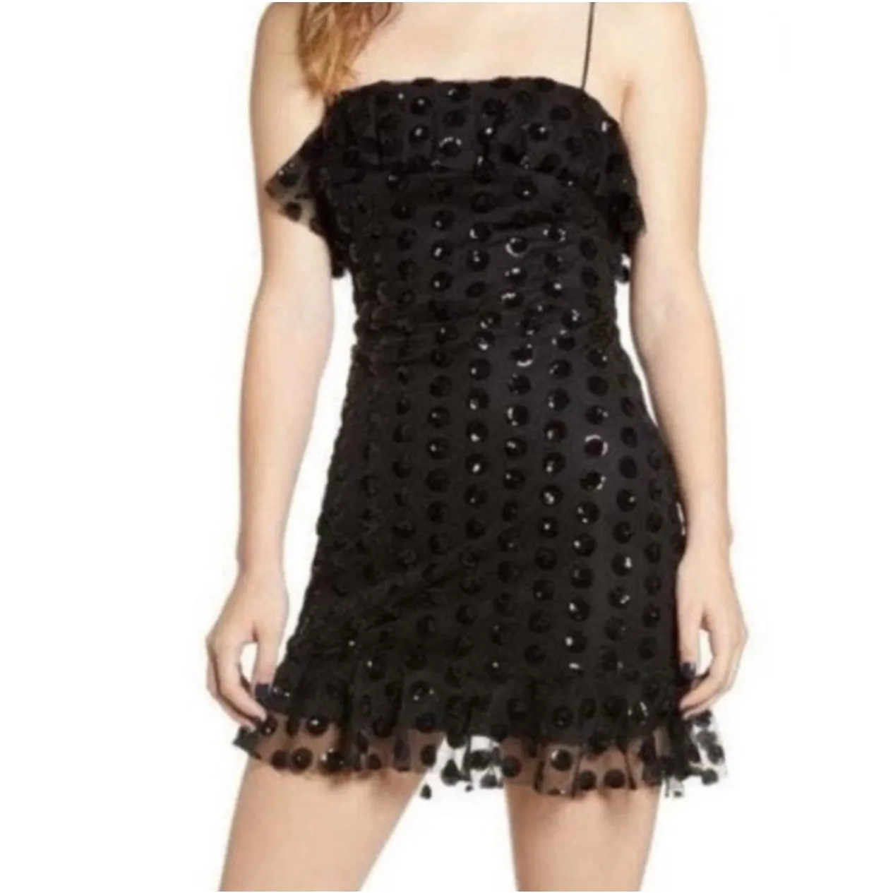 Altar'd State Sparkle Polka Dot Cocktail Party Dress in Black. Size M - Image 2