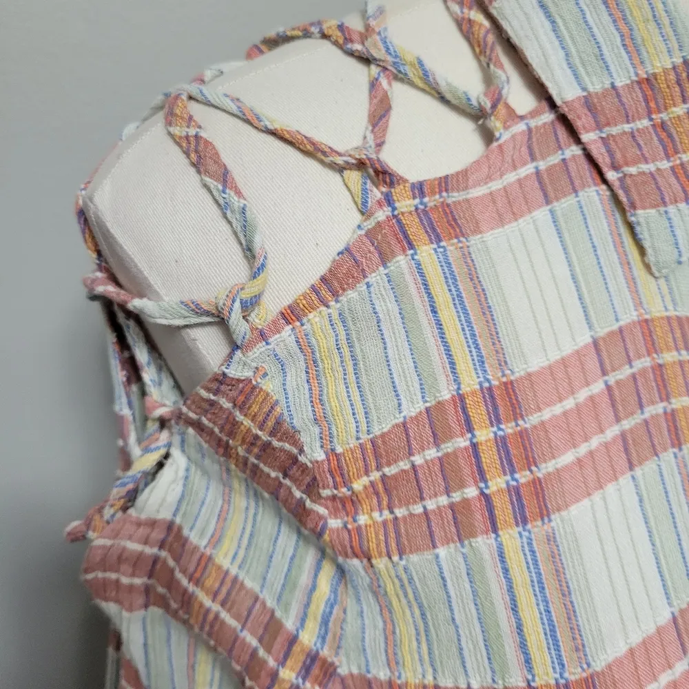 BKE lace up plaid button down size xs - Image 5