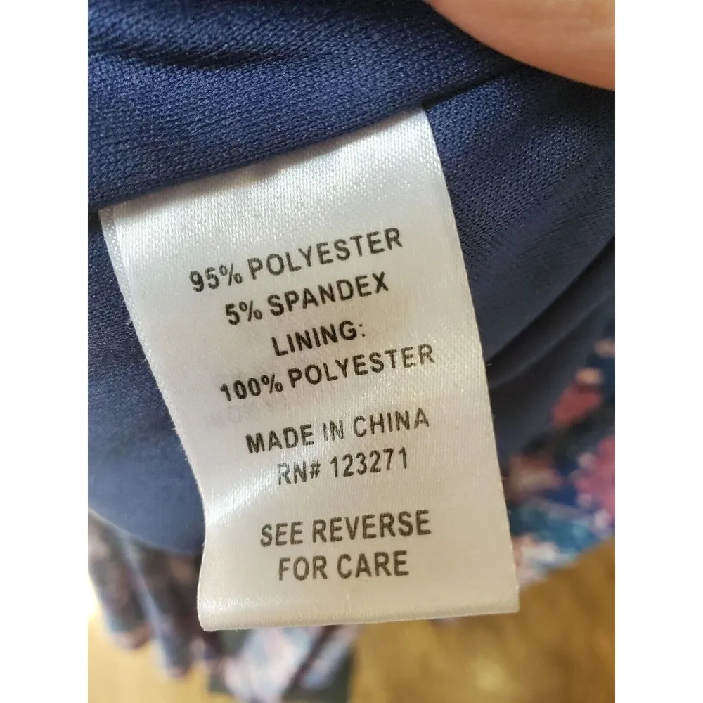 Stella Tweed Women Blue Polyester Scoop Neck Sleeveless Long Maxi Dress Size XL - Image 9