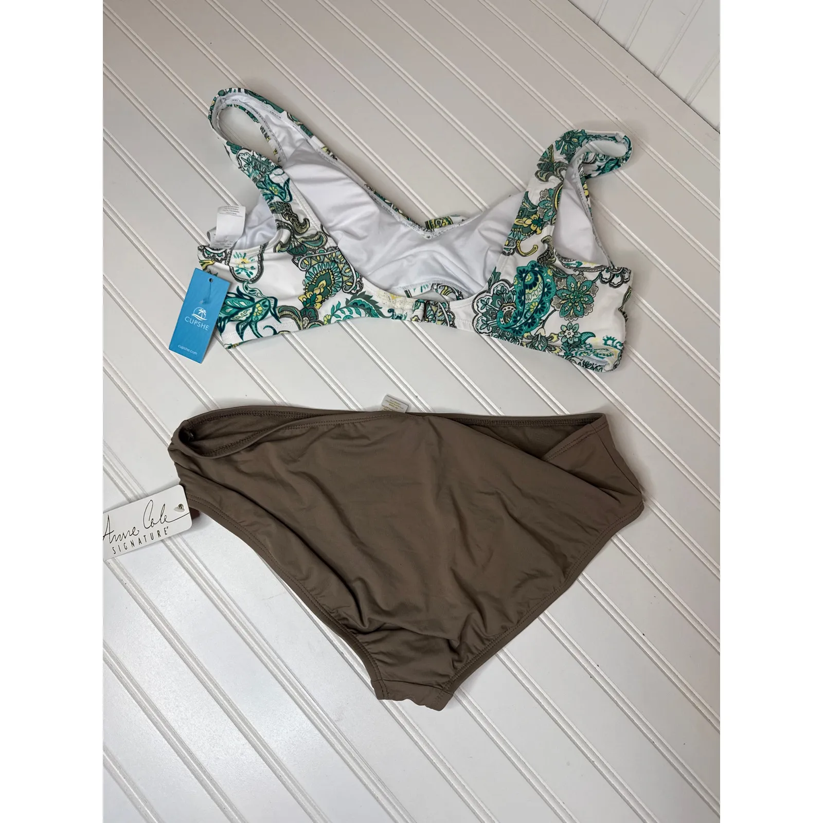 NWT Anne Cole Amazon Twisted Bikini Top Bottom & Skort Swim Bundle of 4 Size XL - Image 4