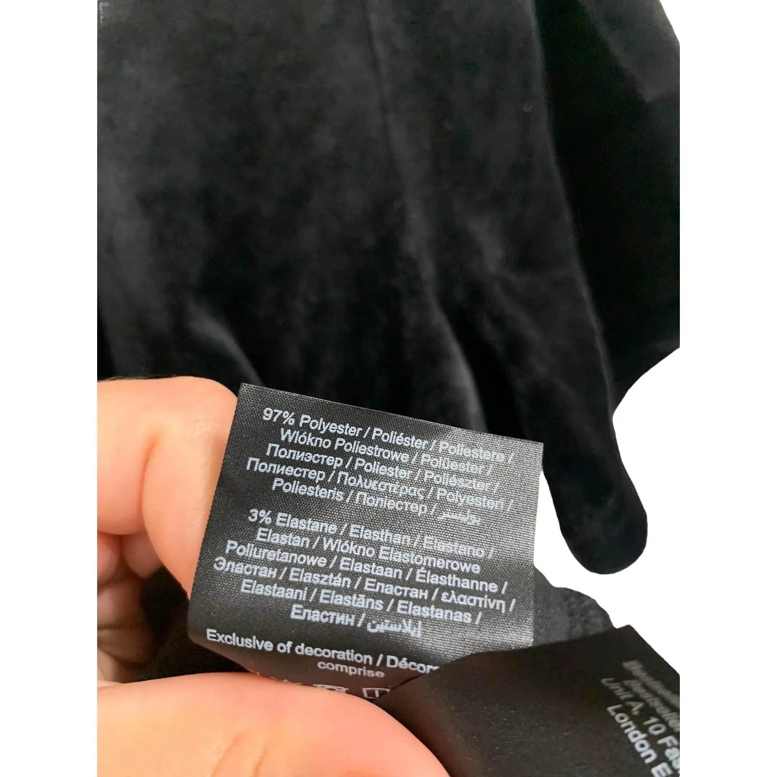 Vero Moda Athena Zip Detail‎ Velvet Crop Top Black XL NEW - Image 7