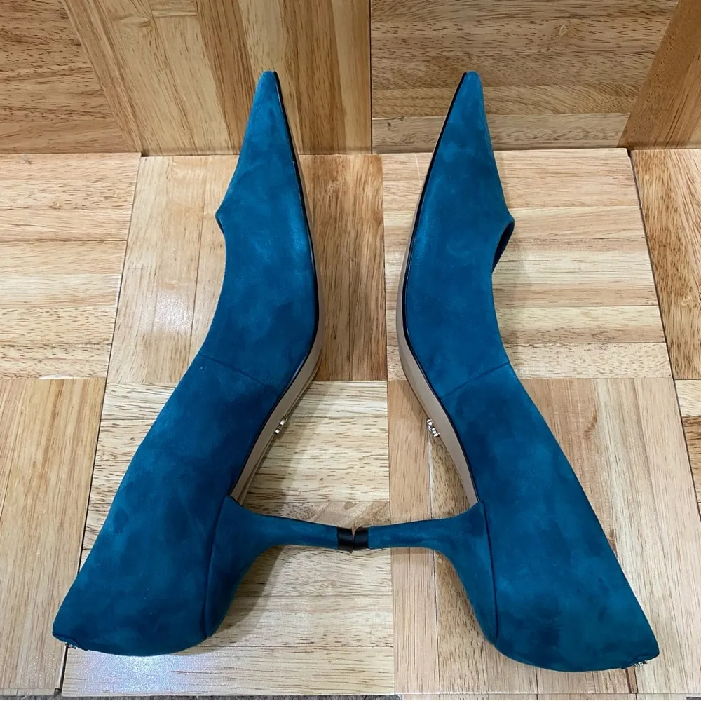 SAM EDELMAN “Bianka Pump” Wild Indigo Suede Pointy CEO Happy Hour Pumps Size 9 - Image 9