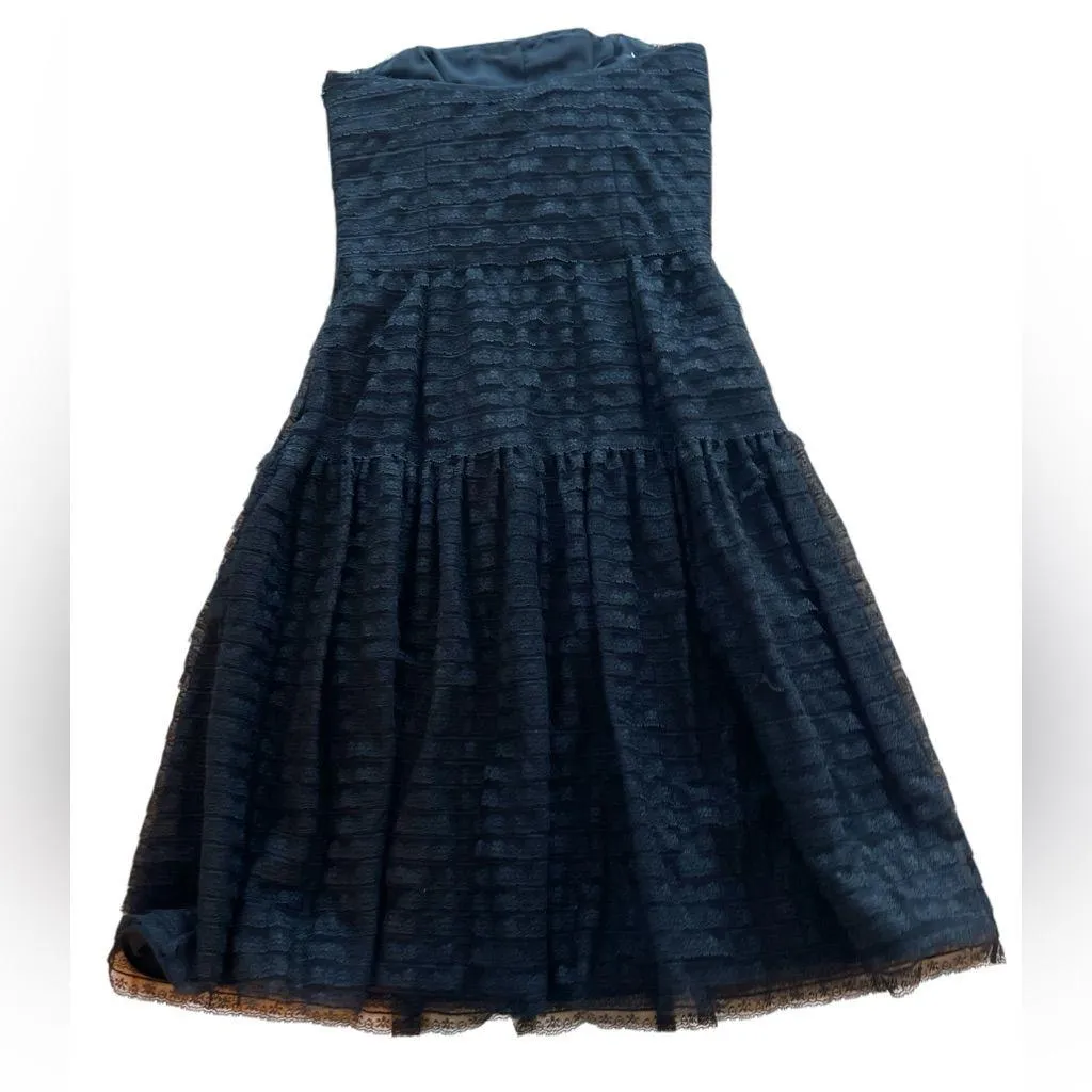 Chetta B Strapless Corset Lace Tiered Cocktail Dress - Image 2