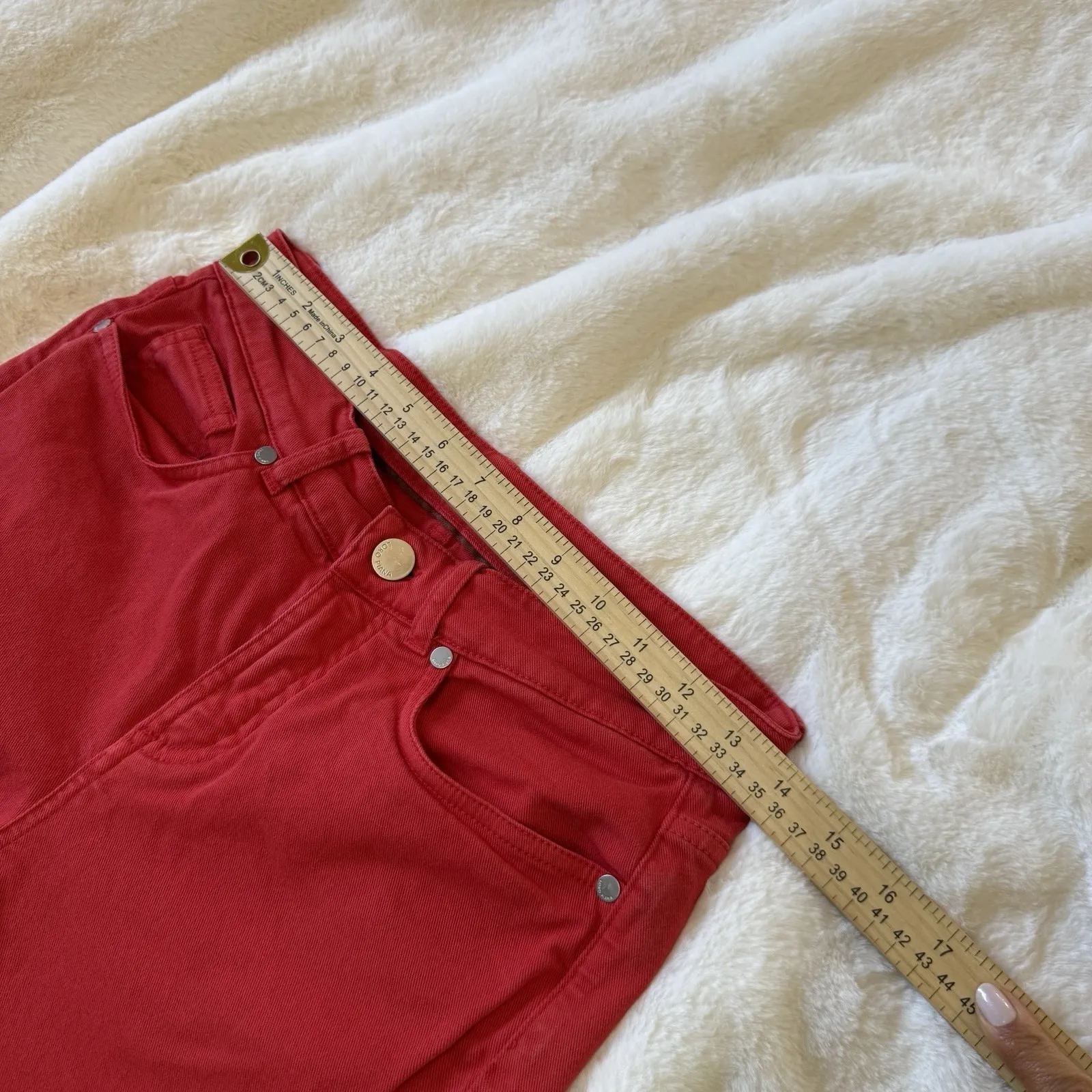 Loro PianaRed Straight Leg Premium Denim Size 27(eu 40) Women's Designer Jean - Image 9