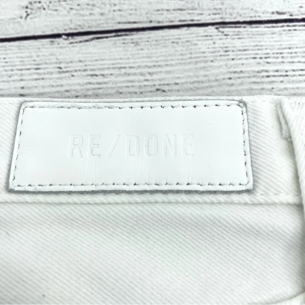 RE/DONE 70s High-Rise Stove Pipe Jeans White Destroyed High Waisted Size 30 - Image 9
