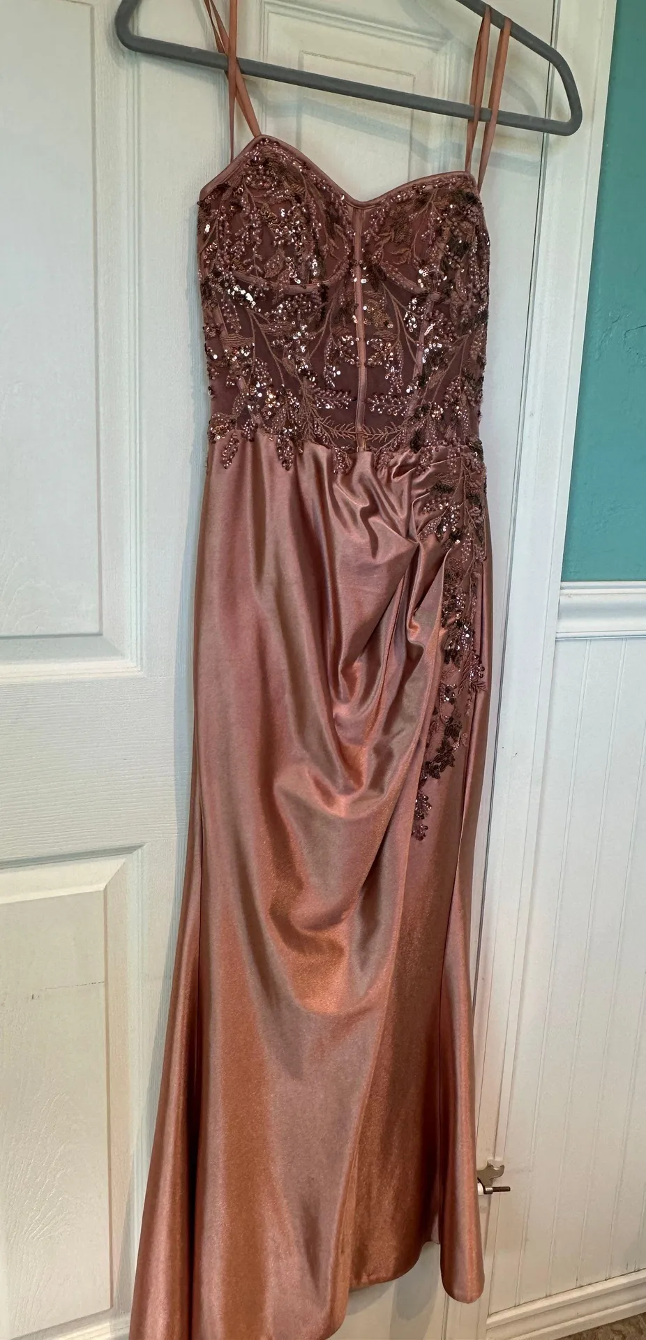 Rose Gold Prom Dress PETITE - Image 4