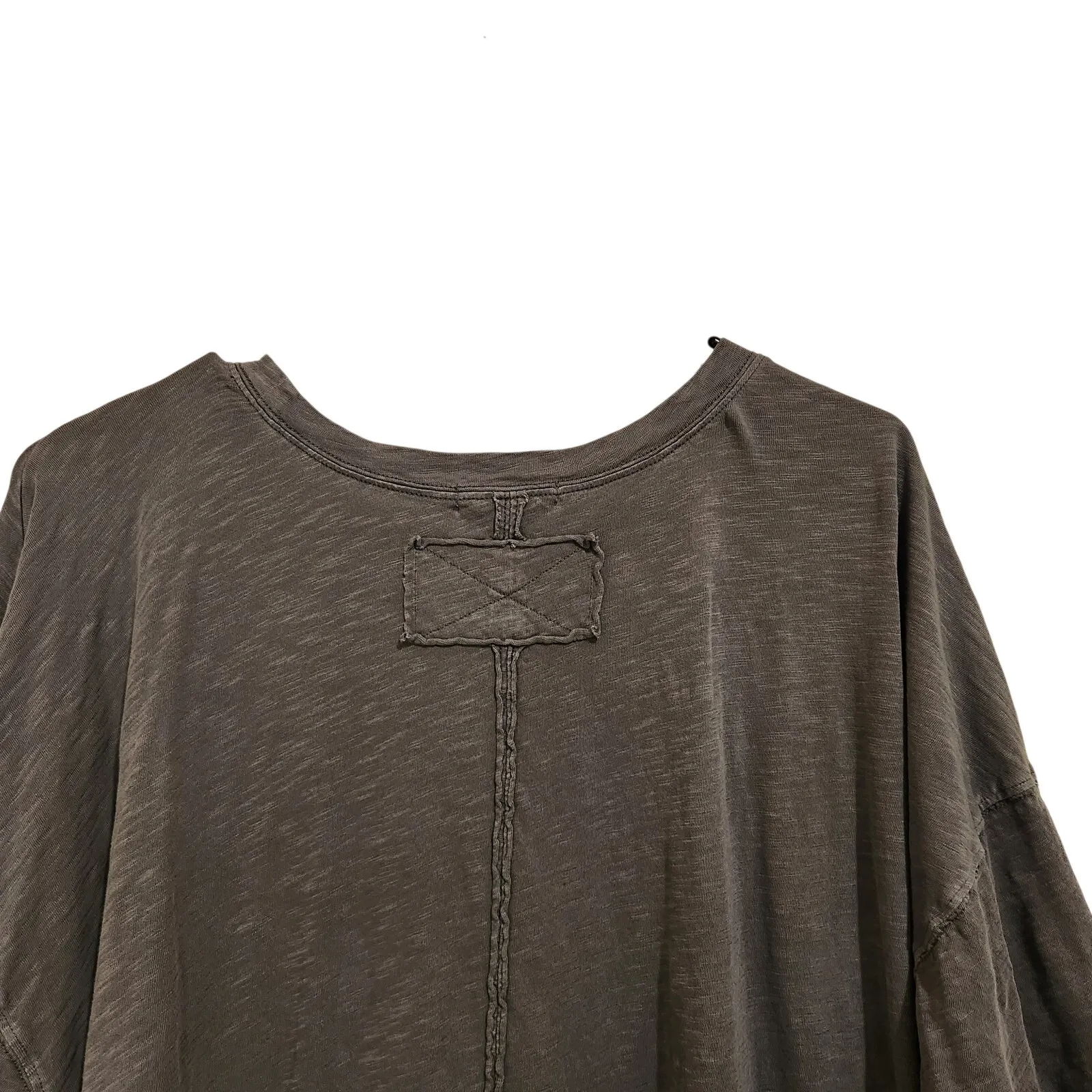 Festi Vintage Black Oversized Tiered Heritage Slub Tee Casual T - Image 3