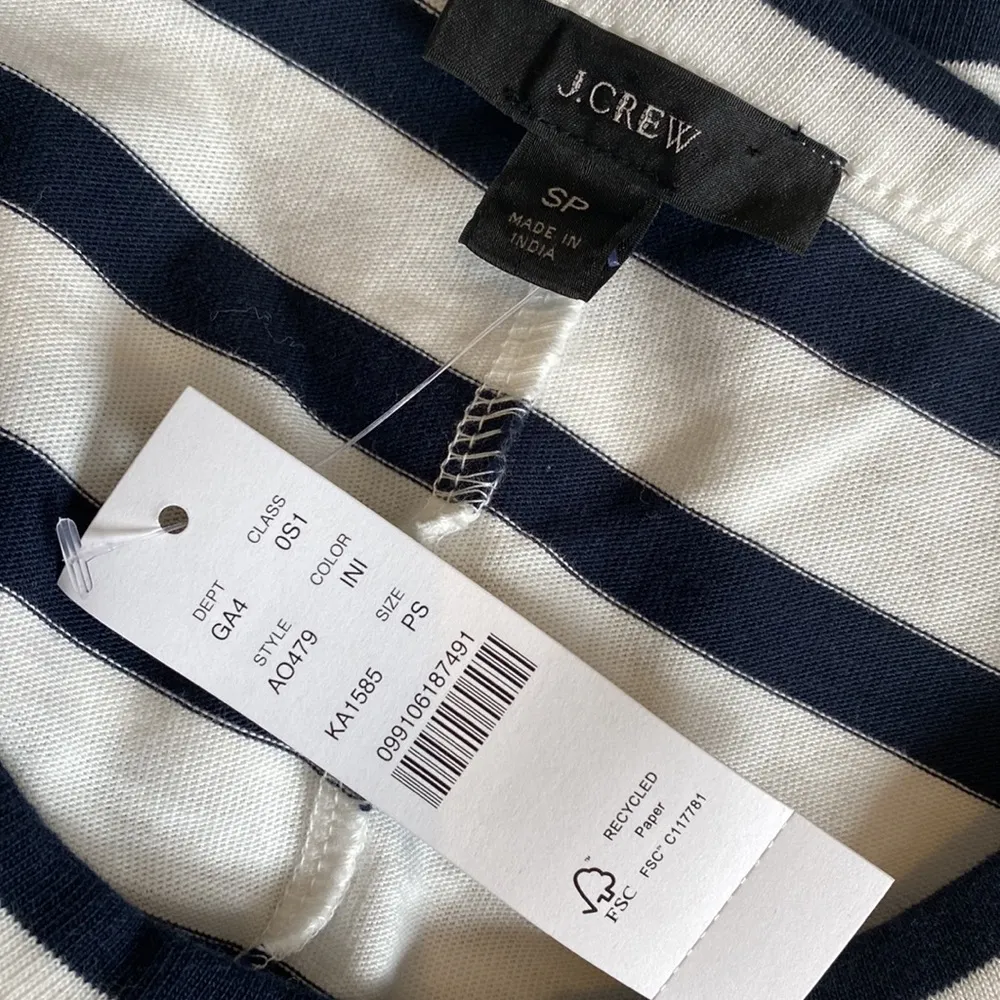 J Crew navy striped high low sleeveless maxi dress size petite small NWT - Image 6